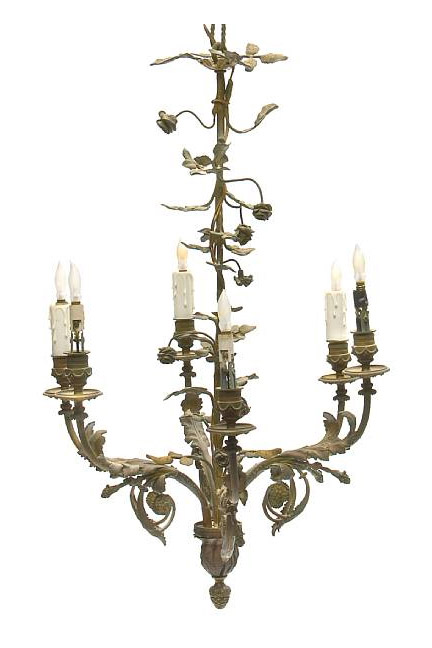 Louis XV-Style Gilt Bronze Six-Light Chandelier