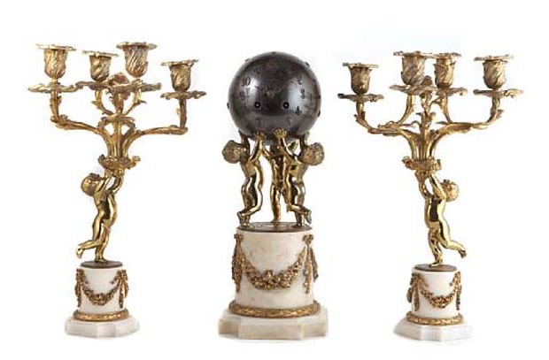Louis XV Style Bronze and Gilt Metal Garniture Set