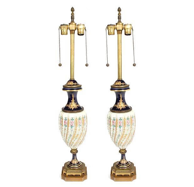 Pair of Sevres Style Lamps