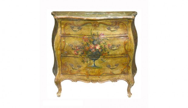 Venetian Style Paint Decorated Chest of Three Drawers