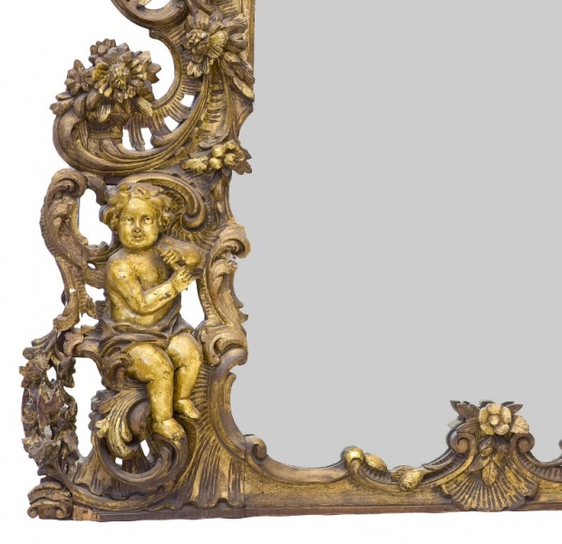 Circa 1850 George III Style Carved Giltwood Mirror