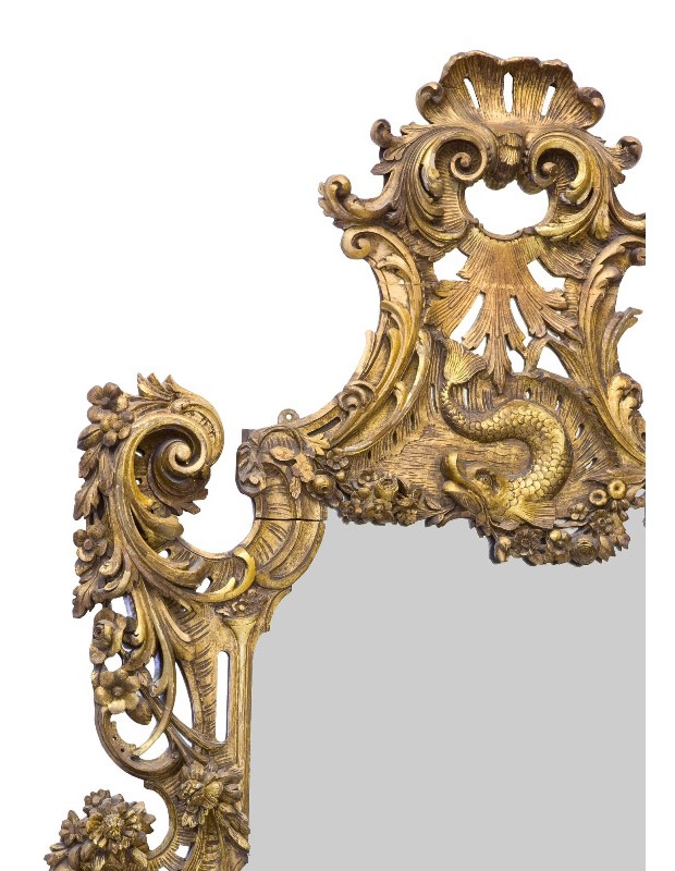 Circa 1850 George III Style Carved Giltwood Mirror