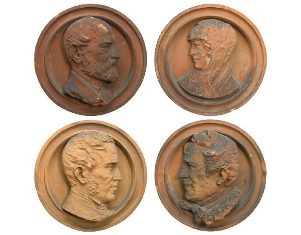 Set of Four 19th Century Italian Terracotta Portrait Plaques