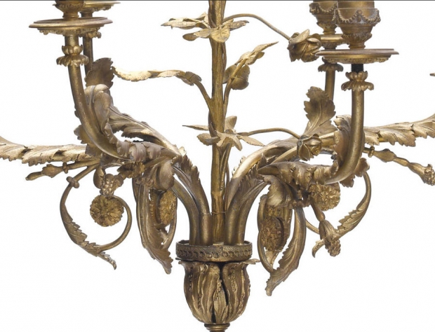 119 Century Fine Louis XV Style Ormolu Six Light Chandelier