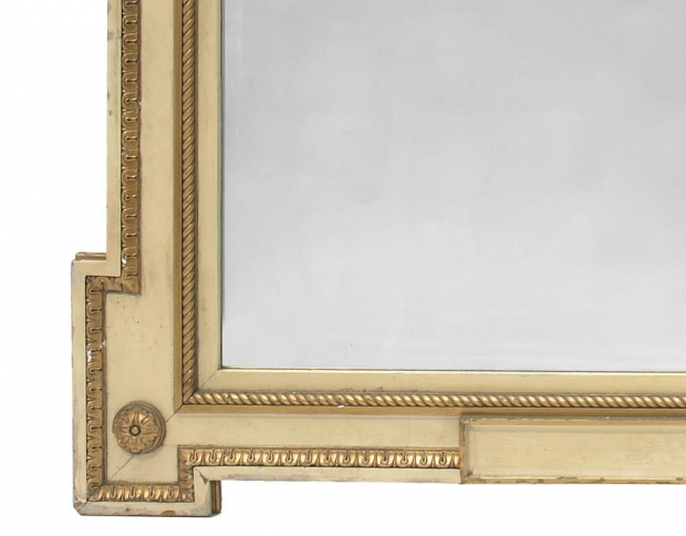 Pr. Italian 19c.Neoclassical style parcel gilt painted mirrors (2)