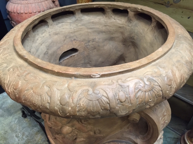 Important French Neoclassical style large terracotta garden urn (4)