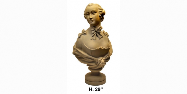 painted terracotta bust of a lady