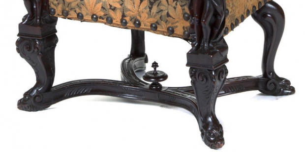 19c Italian Baroque style carved walnut figural armchair (1)