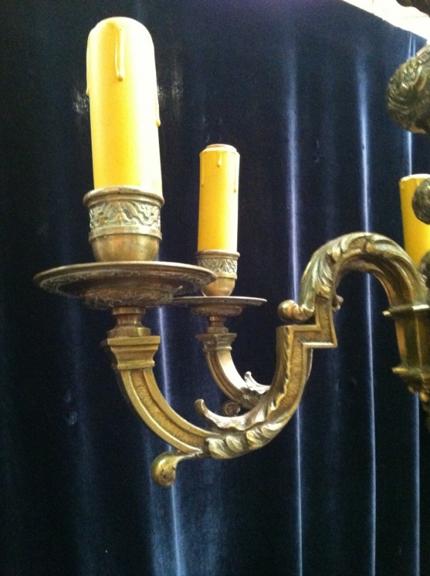 CH08 19c French Regence style gilt bronze 6 light chandelier (3)