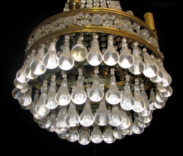 CH20  Antique Louis XVI style cut crystal basket design 9 light chandelier (5)