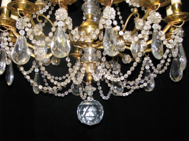 CH25 bague style Antique French cut crystal and gilt bronze 10 light (5)