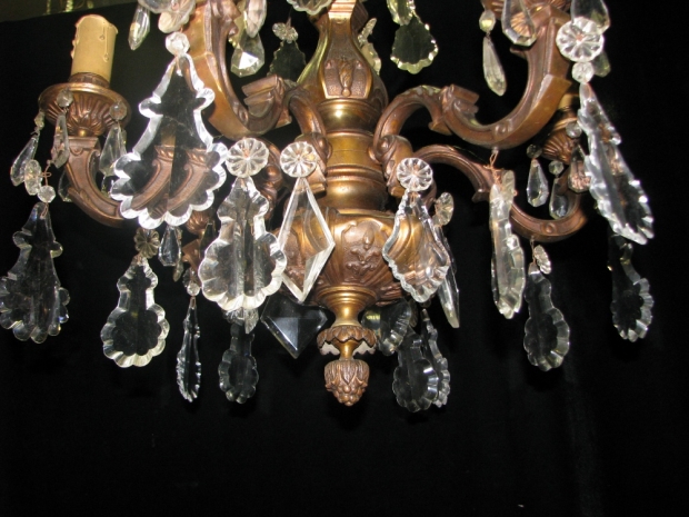 CH30 Antique French Regence style bronze 6 light chandelier (4)