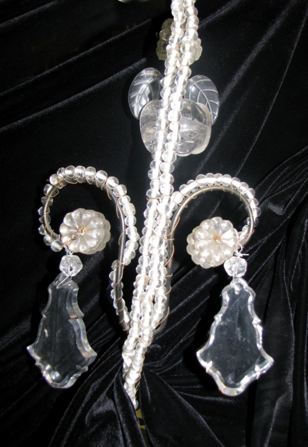 CH32  Small Venetian crystal beaded 6 light chandelier Mid20C (7)
