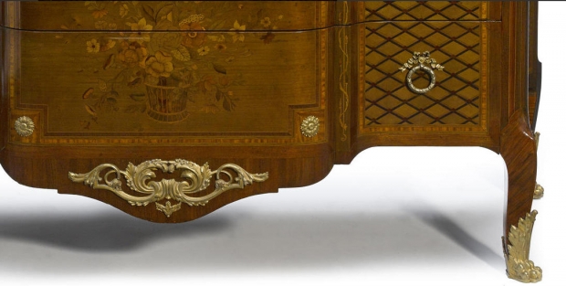 Impressive 19c French transitional inlaid commode (2)