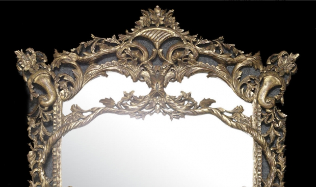 Italian Rococo style carved giltwood decorated with vines mirror (1)