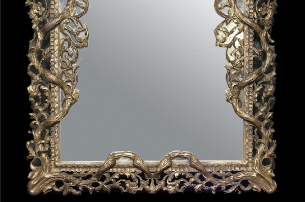 Italian Rococo style carved giltwood decorated with vines mirror (3)