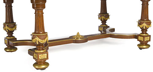 19c Extraordinary French Louis XVI style ormolu mounted mahogany dining table (2)