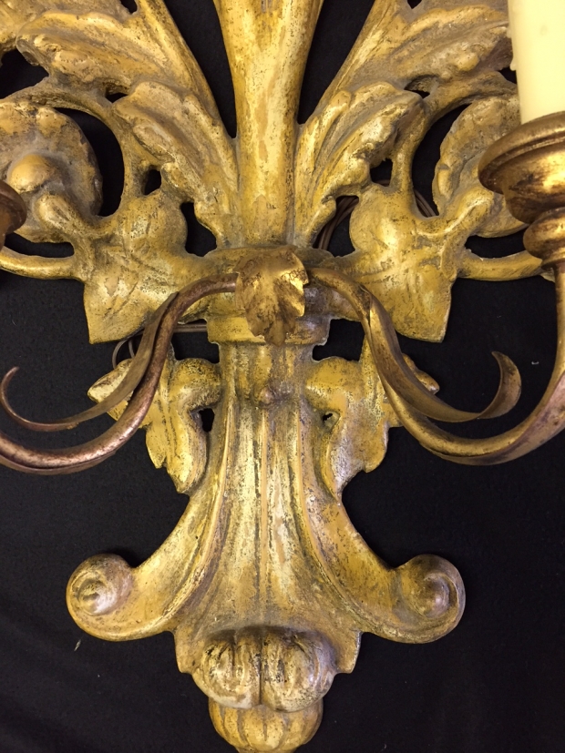 Pr. Italian Baroque Style carved giltwood sconces c.1900 (1)