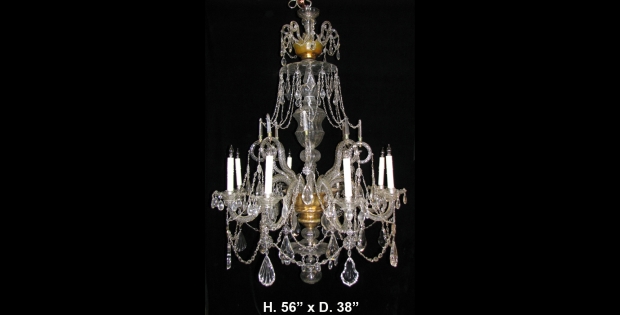 Copy of Impressive 19c English George III Style finely cut crystal 8 Light Chandelier