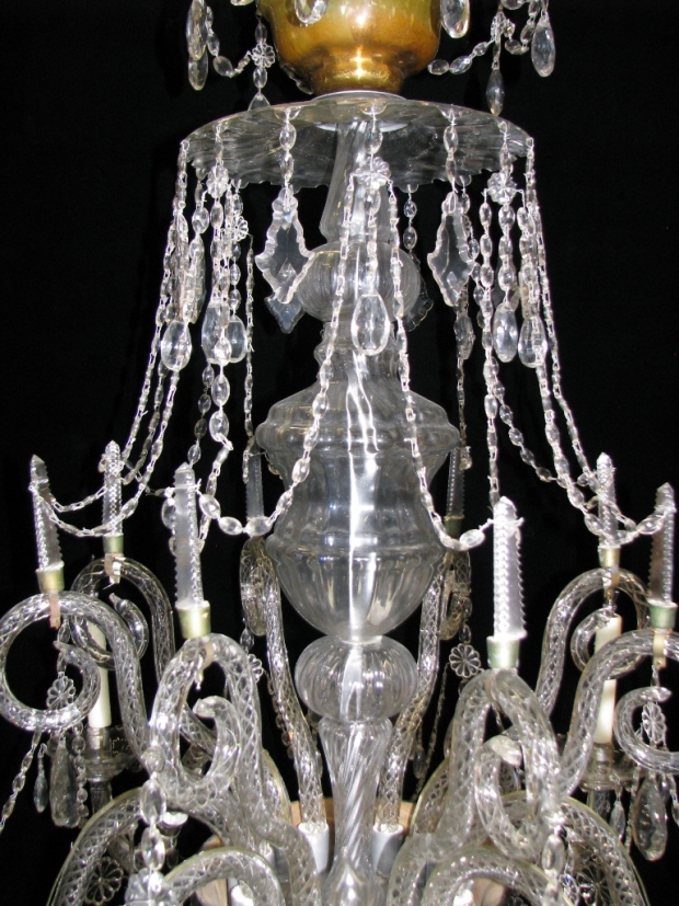Impressive 19c English George III Style finely cut crystal 8 Light Chandelier (3)