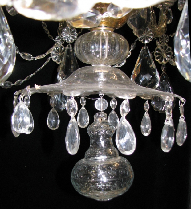 Impressive 19c English George III Style finely cut crystal 8 Light Chandelier (4)