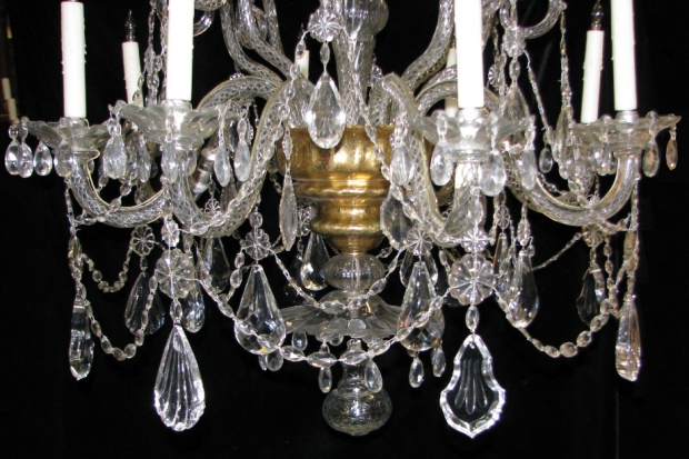 Impressive 19c English George III Style finely cut crystal 8 Light Chandelier (5)