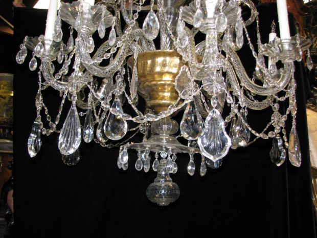 Impressive 19c English George III Style finely cut crystal 8 Light Chandelier (6)