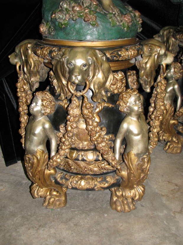 Monumental pair fine gilt and patinated bronze figural torchieres signed and dated (10)