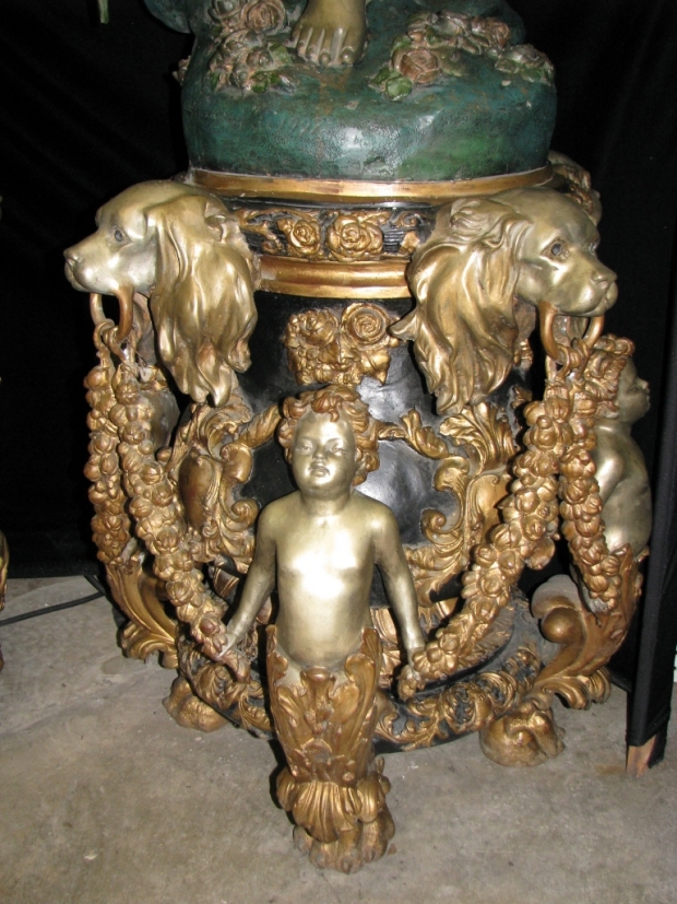Monumental pair fine gilt and patinated bronze figural torchieres signed and dated (7)