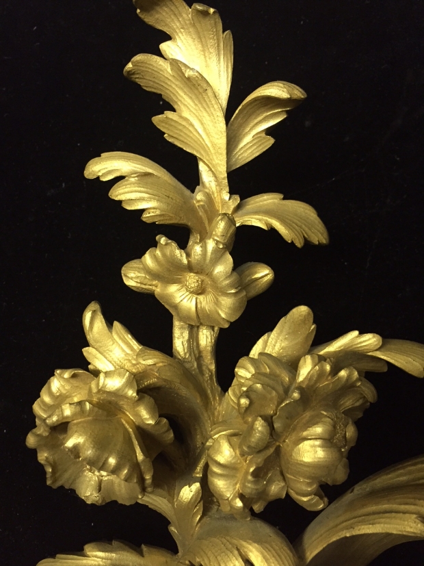 Extremely fine 19c louis XV style 3 light sconces (17)