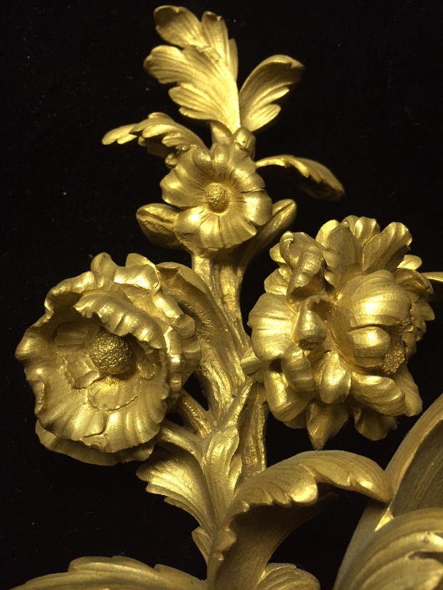 Extremely fine 19c louis XV style 3 light sconces (18)