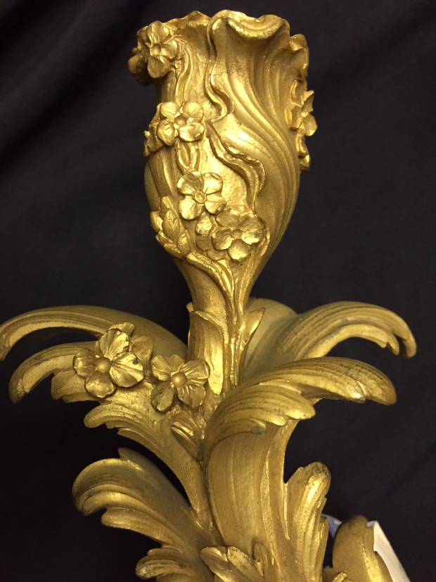 Extremely fine 19c louis XV style 3 light sconces (4)