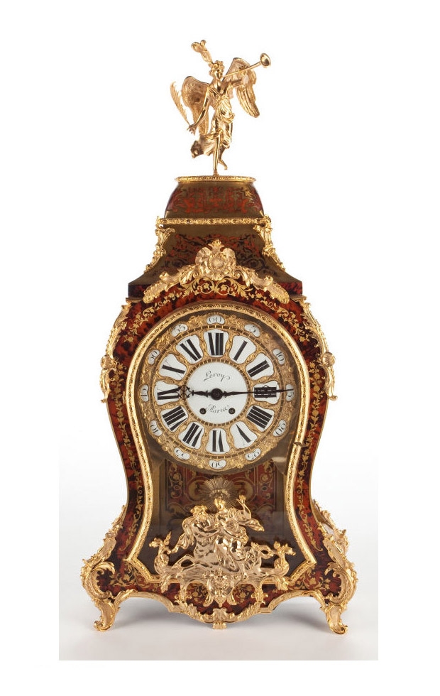 19th Century Louis XV-Style Figural Boulle Clock