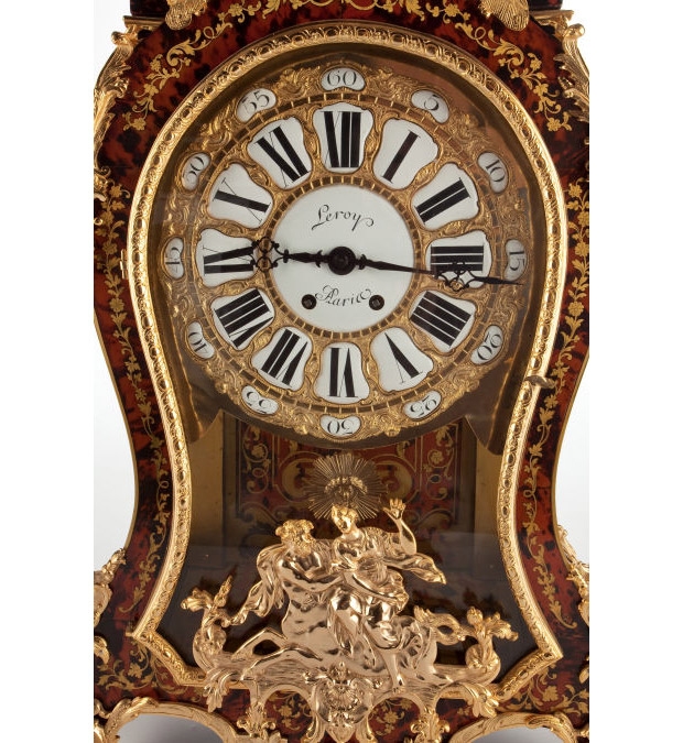 19th Century Louis XV-Style Figural Boulle Clock