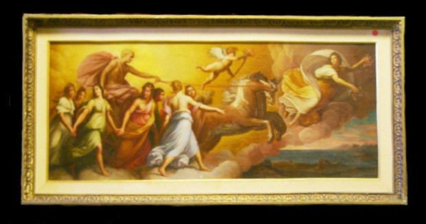 Antique Neoclassical Oil on Canvas with Figures