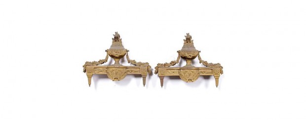 Louis XVI-Style Gilt Bronze Chenets