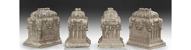 Set of Four Neoclassical Style Stone Garden Ornaments