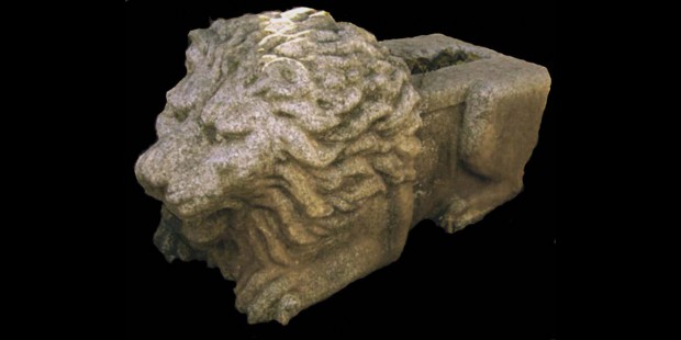 Set of Four 19th Century Carved Stone Lion Fountains