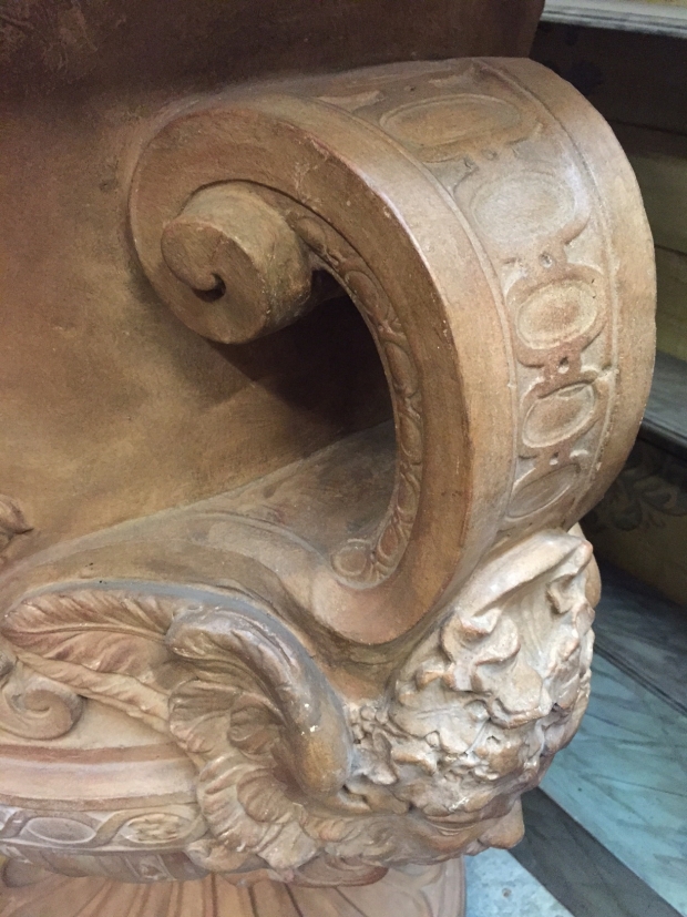 Important French Neoclassical style large terracotta garden urn (6)
