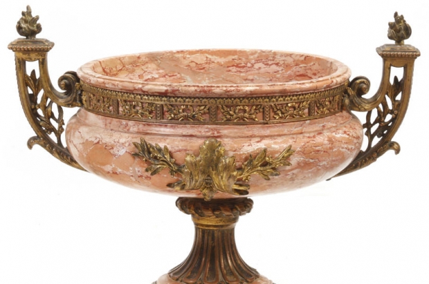 19c Italian neo classical style gilted bronze marble urn (1)