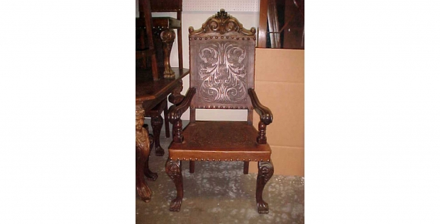 Set -12  Baroque Style Leather Dining Chairs