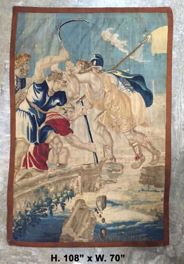 TAP-2420  Fine 18c  French colorful Tapestry depicting allegorical scene