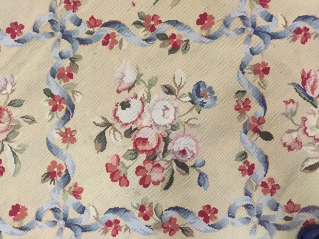 TAP-2820  Second half 20C Large French needlepoint floral motif rug (1)