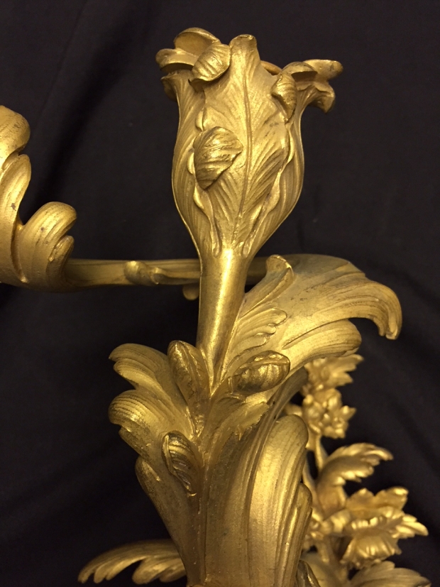 Extremely fine 19c louis XV style 3 light sconces (10)