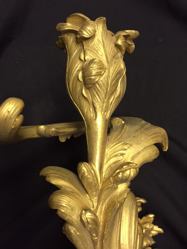Extremely fine 19c louis XV style 3 light sconces (5)