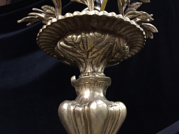 Impressive Pair French Louis XV style bronze 18 light chandelier (9)
